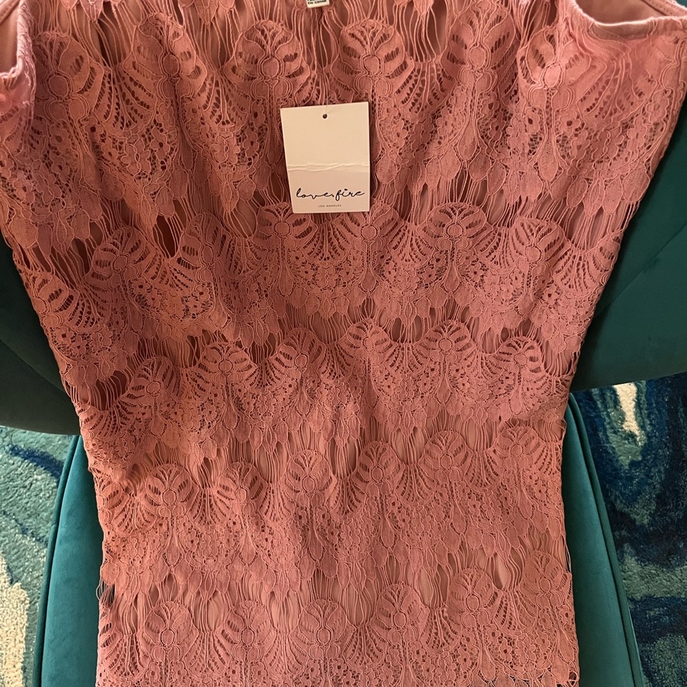 Love, Fire Pink Lace Dress